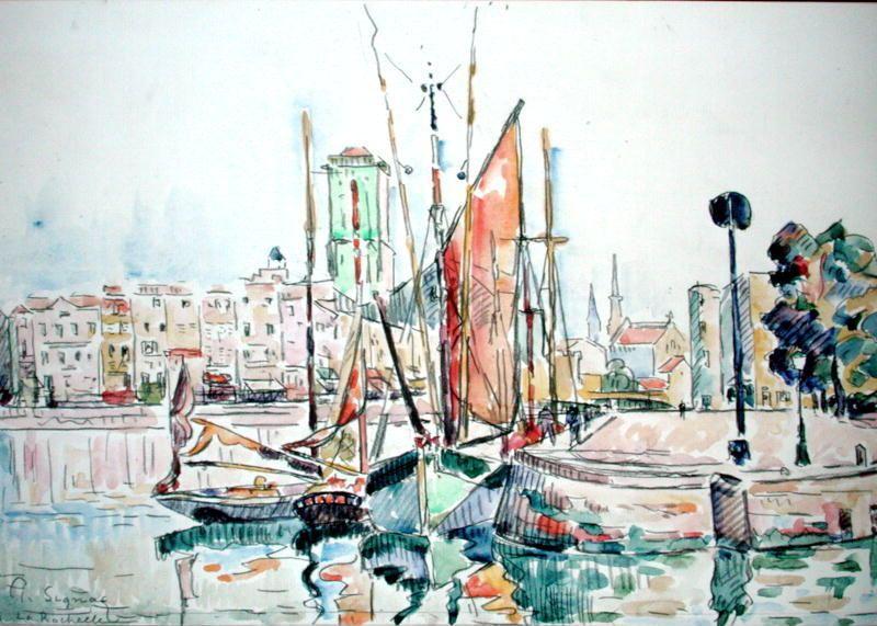 Paul Signac La Rochelle - Boats and House oil painting picture